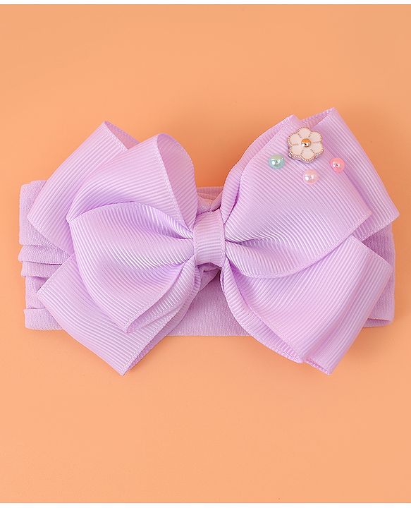 Babyhug Headband With Bow Applique - Purple