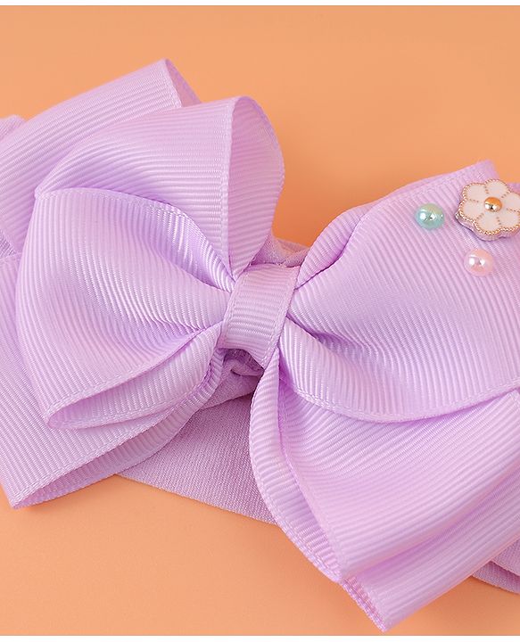 Babyhug Headband With Bow Applique - Purple
