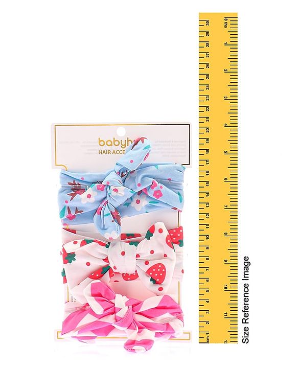 Babyhug Headbands With Bow Applique Pack of 3 - Multicolor