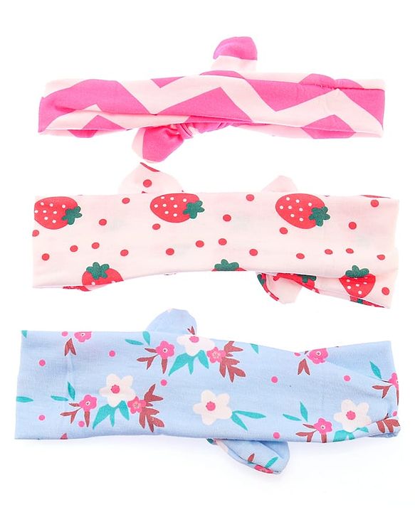 Babyhug Headbands With Bow Applique Pack of 3 - Multicolor