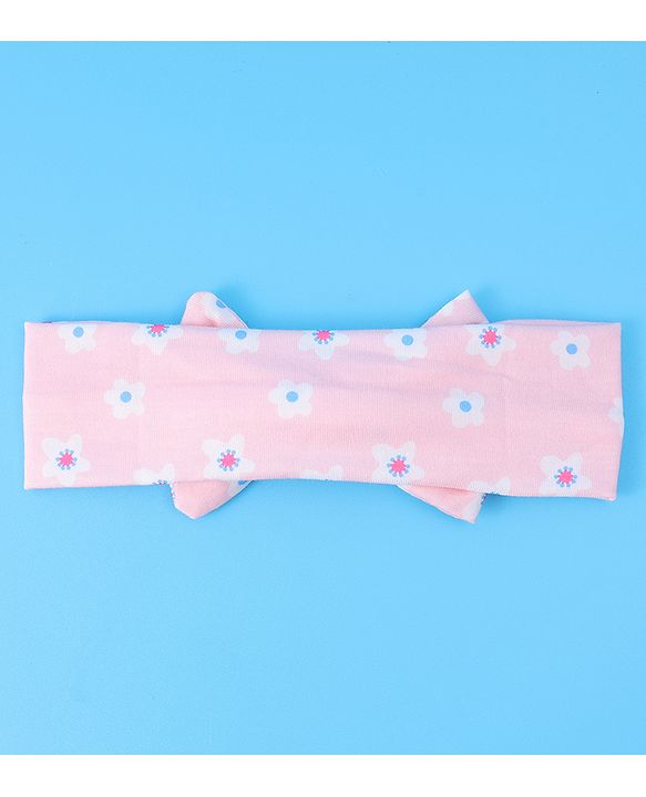 Babyhug Headbands with Bow Applique & Floral Print Free Size Pack of 3 - Pink