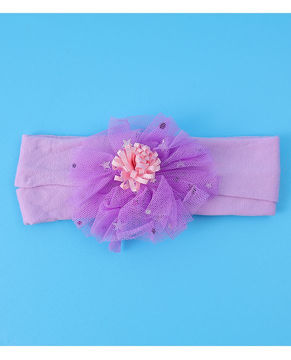 Babyhug Headbands with Bow Applique Free Size Pack of 3 - Dark Pink White & Purple