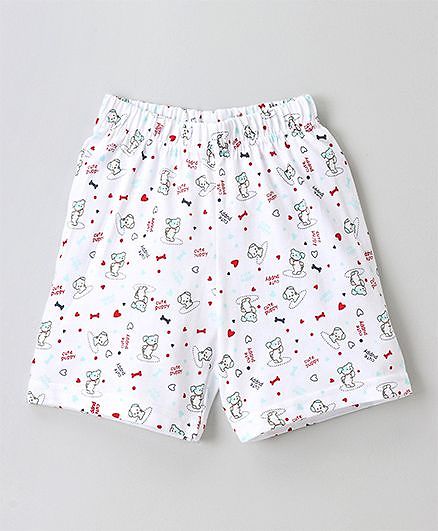 Babyhug Shorts Puppy Print Pack of 2 - Navy White