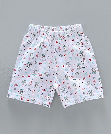 Babyhug Shorts Puppy Print Pack of 2 - Navy White