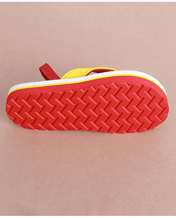 Cute Walk by Babyhug Slip on Flip Flops with  Comic Print - Red,blue and Yellow