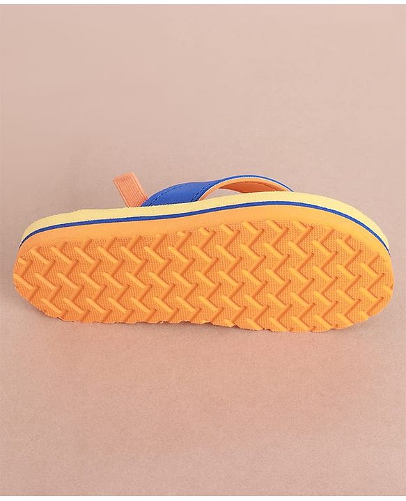 Cute Walk by Babyhug Flip Flops with Animal Print & Back Strap - Yellow