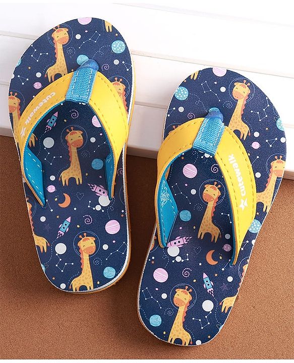 Cute Walk by Babyhug Flip Flops Dino Print - Orange