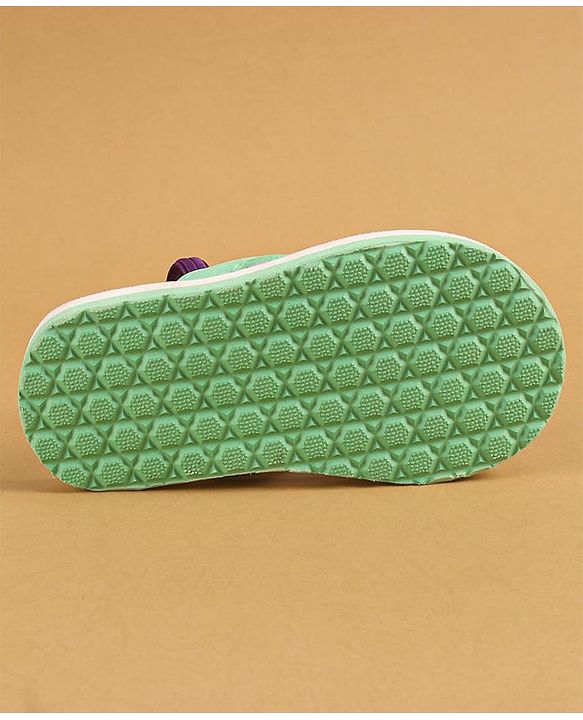Cute Walk by Babyhug Flip Flops with Back Strap Closure & Unicorn Print - Green