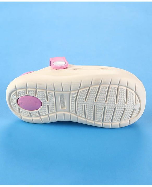 Cute Walk by Babyhug Clogs with Back Strap & Floral Paper Plane Applique - Pink