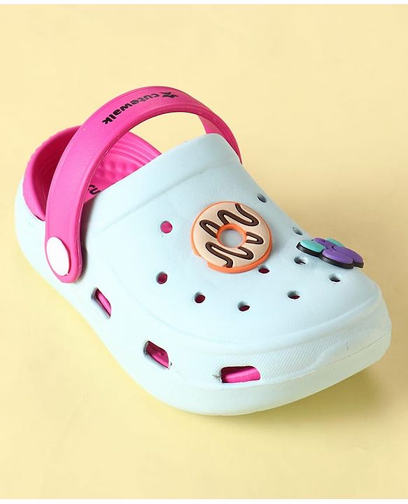 Cute Walk by Babyhug Clogs with Backstrap & Food Applique - Dark Pink