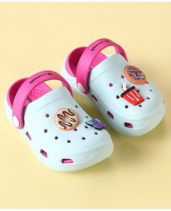 Cute Walk by Babyhug Clogs with Backstrap & Food Applique - Dark Pink