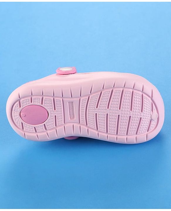 Cute Walk by Babyhug Clogs with Back Strap & Floral Applique - Pink