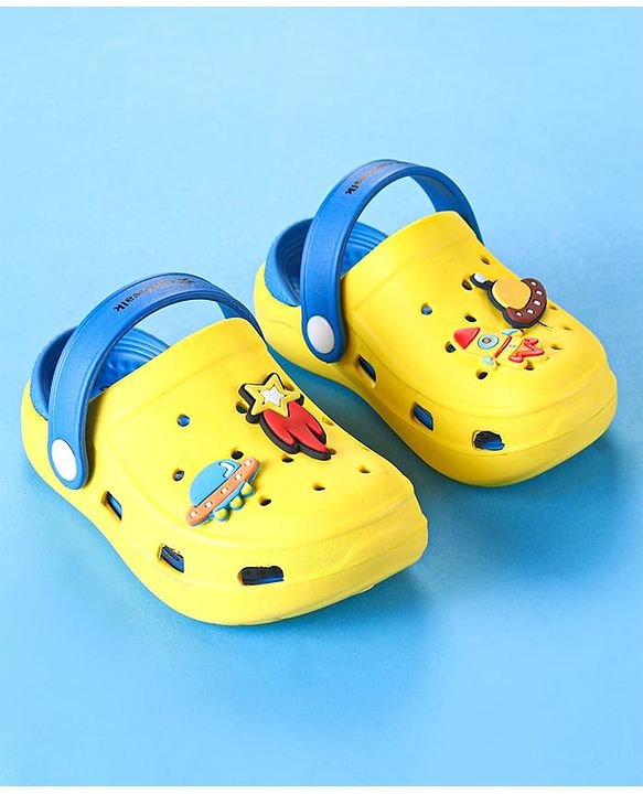 Cute Walk by Babyhug Clogs with Back Strap & UFO Applique - Yellow