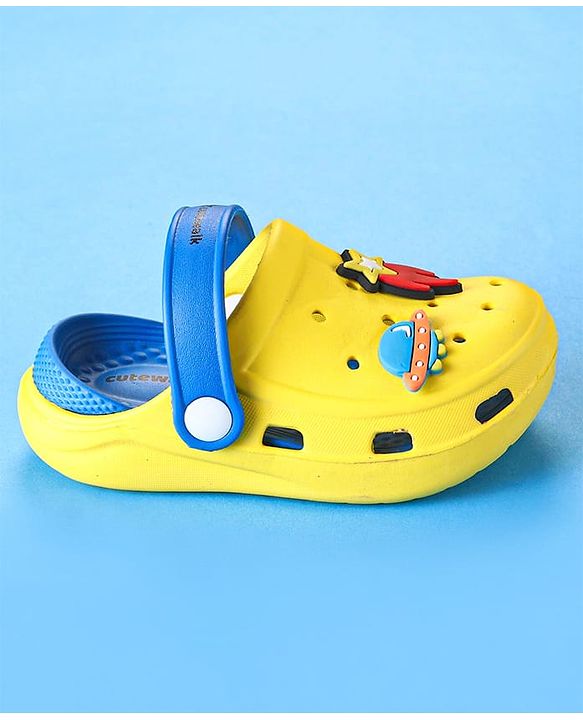 Cute Walk by Babyhug Clogs with Back Strap & UFO Applique - Yellow