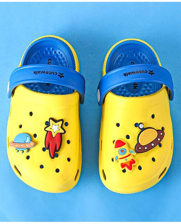 Cute Walk by Babyhug Clogs with Back Strap & UFO Applique - Yellow