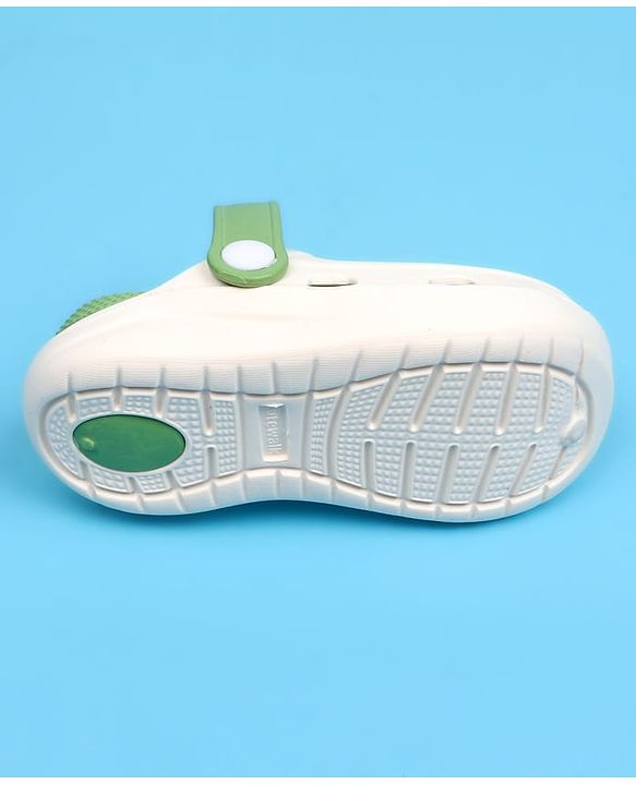 Cute Walk by Babyhug Clogs with Back Strap Closure & Bear Applique - Green