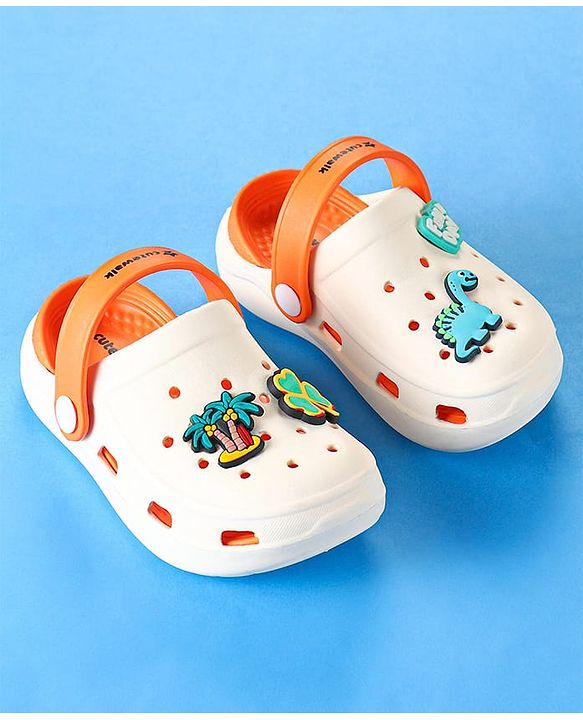 Cute Walk by Babyhug Clogs with Back Strap & Dinosaur Applique -  Pink