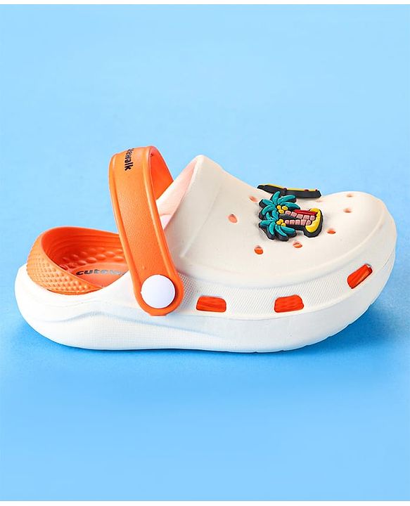 Cute Walk by Babyhug Clogs with Back Strap & Dinosaur Applique -  Pink