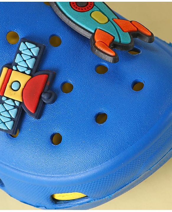 Cute Walk by Babyhug Clogs with Backstrap & Space Theme Applique - Blue