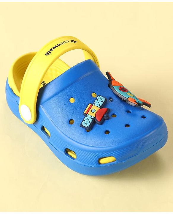 Cute Walk by Babyhug Clogs with Backstrap & Space Theme Applique - Blue