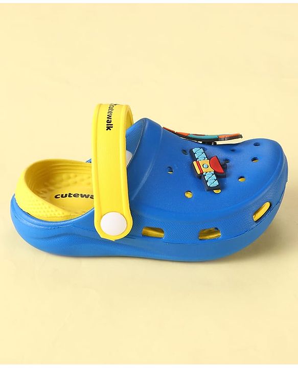 Cute Walk by Babyhug Clogs with Backstrap & Space Theme Applique - Blue