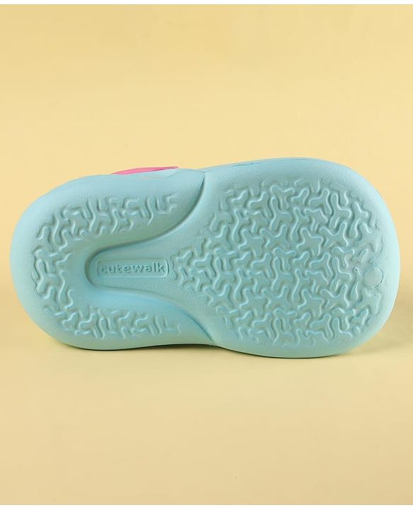 Cute Walk by Babyhug Clogs with Back Strap Closure & Vehicle Applique - Light Blue