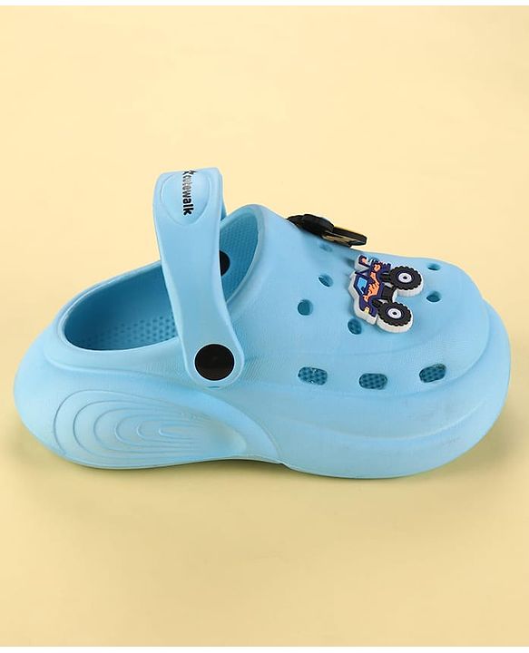 Cute Walk by Babyhug Clogs with Back Strap & Game On Applique - Light Blue