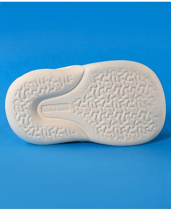 Cute Walk by Babyhug Clogs With Backstrap Closure Burger Lion & Dino Appliques - White