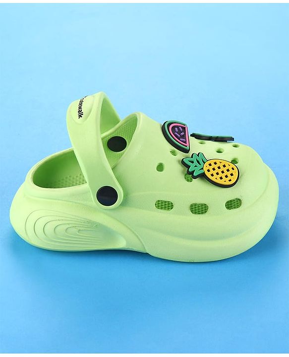 Cute Walk by Babyhug Clogs with Back Strap Closure & Fruits Applique - Green