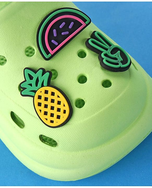 Cute Walk by Babyhug Clogs with Back Strap Closure & Fruits Applique - Green