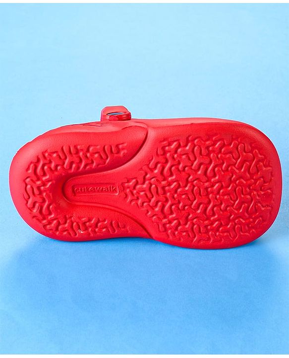 Cute Walk by Babyhug Clogs with Back Strap & Mushroom Applique -  Red