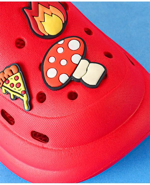 Cute Walk by Babyhug Clogs with Back Strap & Mushroom Applique -  Red