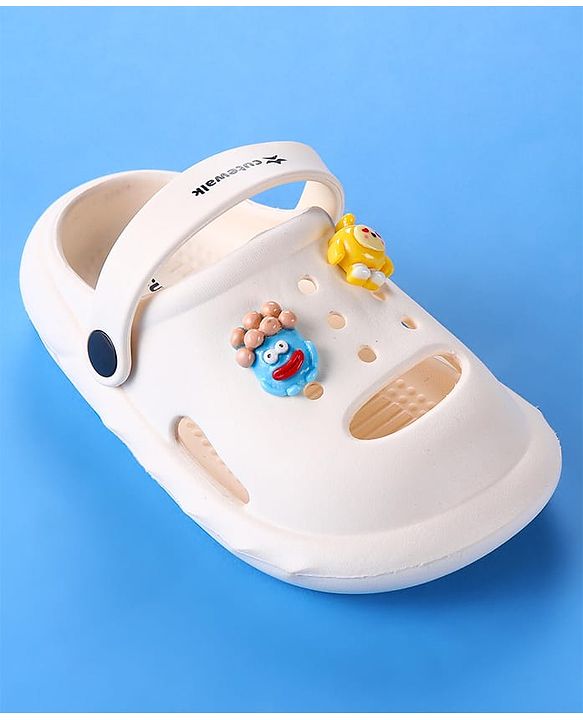 Cute Walk by Babyhug Clogs with 3D Applique - Off White