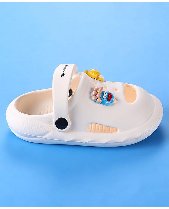 Cute Walk by Babyhug Clogs with 3D Applique - Off White