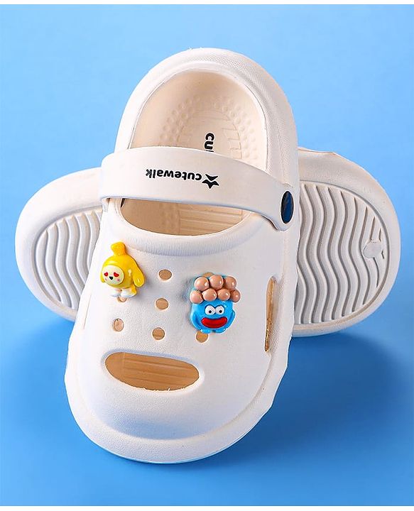 Cute Walk by Babyhug Clogs with 3D Applique - Off White