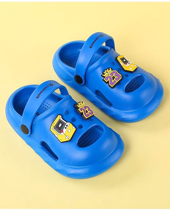 Cute Walk by Babyhug Clogs With Backstrap Closure Number Applique - Blue
