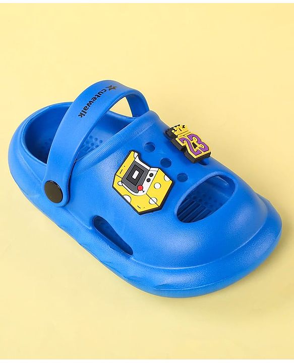 Cute Walk by Babyhug Clogs With Backstrap Closure Number Applique - Blue