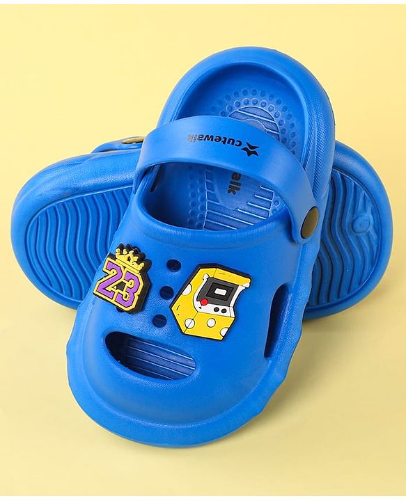 Cute Walk by Babyhug Clogs With Backstrap Closure Number Applique - Blue