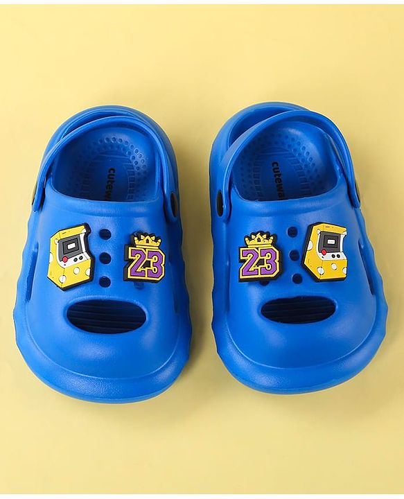 Cute Walk by Babyhug Clogs With Backstrap Closure Number Applique - Blue