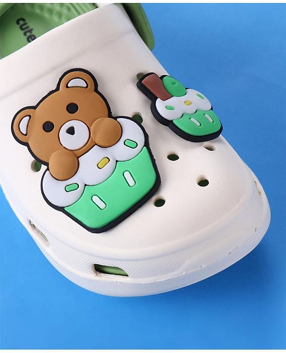 Cute Walk by Babyhug Clogs with Bear Applique - Green