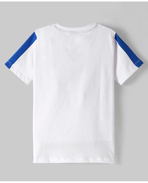 Pine Kids Cotton Woven Half Sleeves Cut & Sew Designed T-Shirt & Lounge Pant Set with Text Print - White & Lime Green