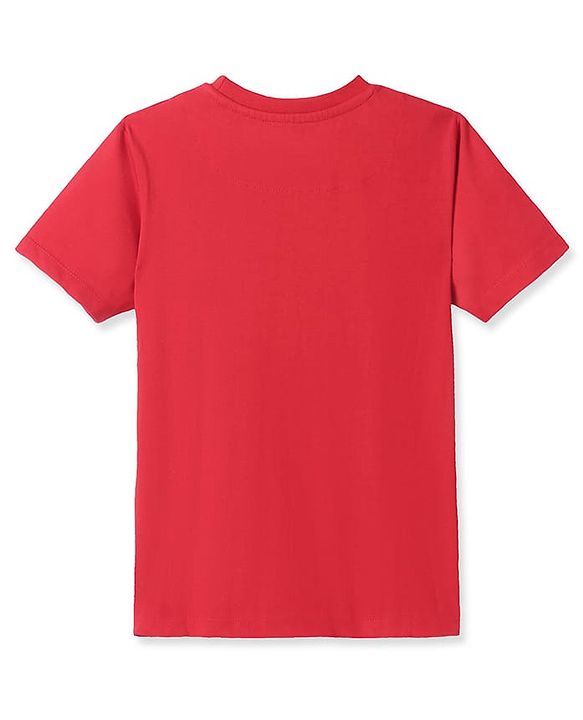 Pine Kids Single Jersey Knit Half Sleeves Night Suit With Car Print - Red