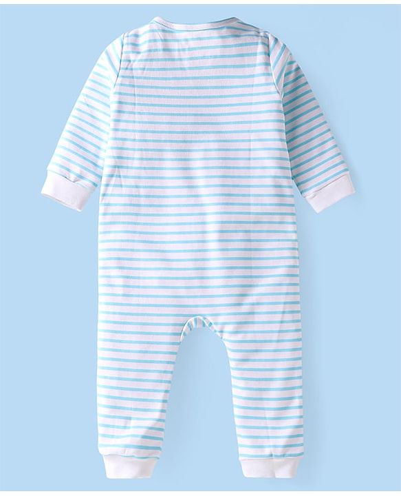 Babyhug Disney Interlock Knit Full Sleeves Rompers With Winnie The Pooh Graphics Pack of 3 - Yellow White & Blue