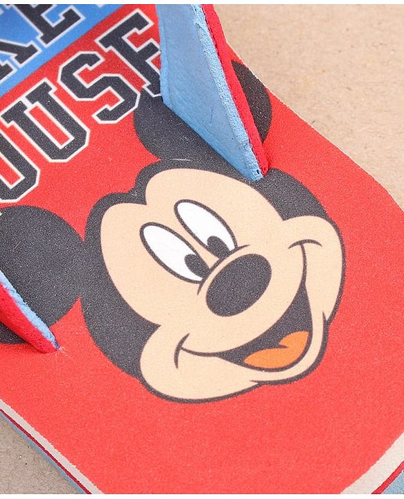 Cute Walk by Babyhug Disney Mickey Mouse Printed Slip On Flip Flops - Blue