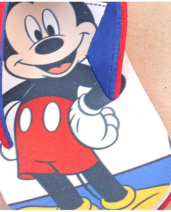 Cute Walk by Babyhug Disney Mickey Mouse Printed Slip On Flip Flops - Blue