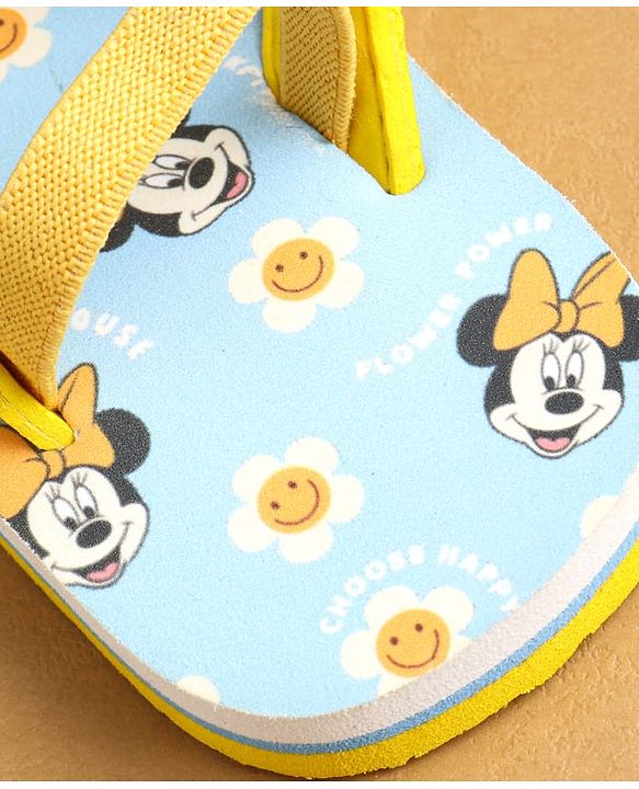 Cute Walk by Babyhug Flip Flops with Back Strap Closure Minnie Mouse Print - Yellow