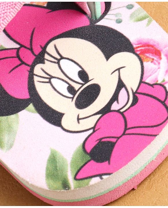 Cute Walk by Babyhug Flip Flops with Back strap Closure Minnie Mouse  Print - Pink