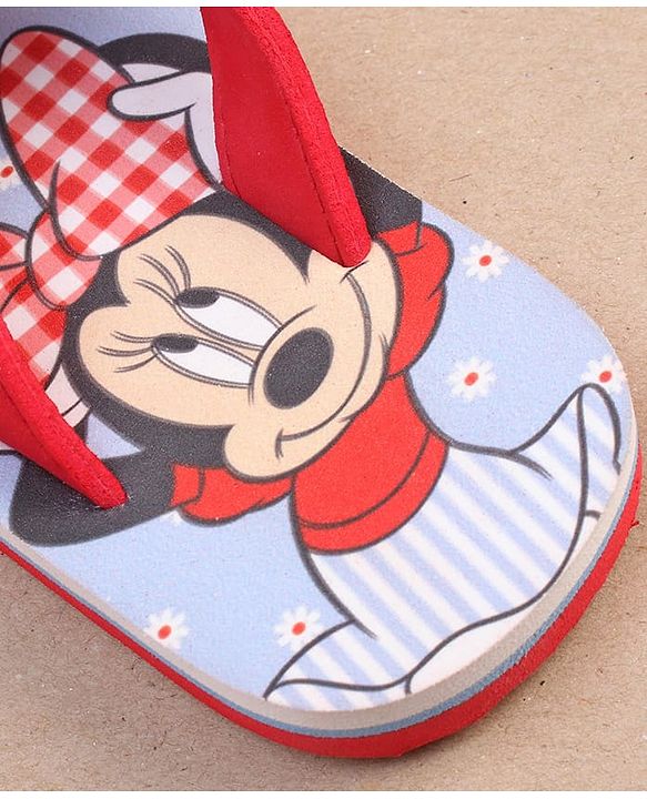 Cute Walk by Babyhug Disney Minnie Mouse Printed Slip On Flip Flops - Red