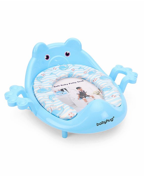 Babyhug Dolphine Print Potty Seat with Handle - Blue
