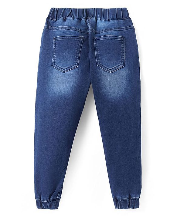 Pine Kids Woven Full Length Washed Denim Joggers - Blue